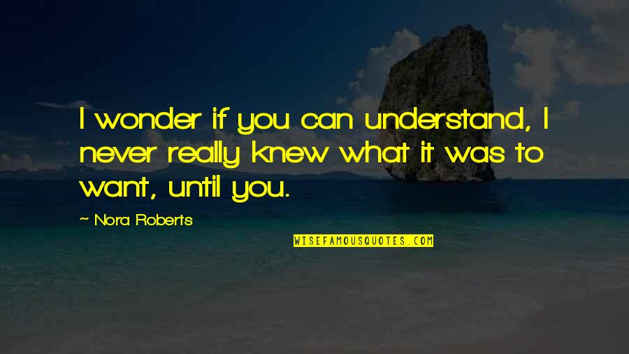 Shiraine Quotes By Nora Roberts: I wonder if you can understand, I never