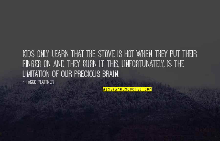 Shiraka Quotes By Hasso Plattner: Kids only learn that the stove is hot Shiraka Quotes By Hasso Plattner: Kids only learn that the stove is hot