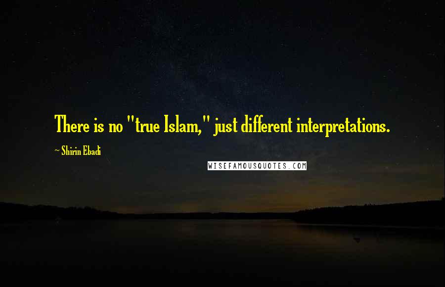 Shirin Ebadi quotes: There is no "true Islam," just different interpretations.