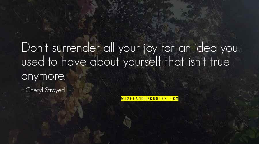 Shirley Savitree Etwaroo Quotes By Cheryl Strayed: Don't surrender all your joy for an idea