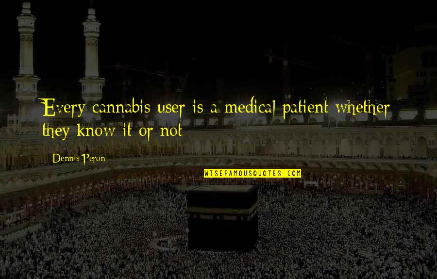 Shitcan Quotes By Dennis Peron: Every cannabis user is a medical patient whether