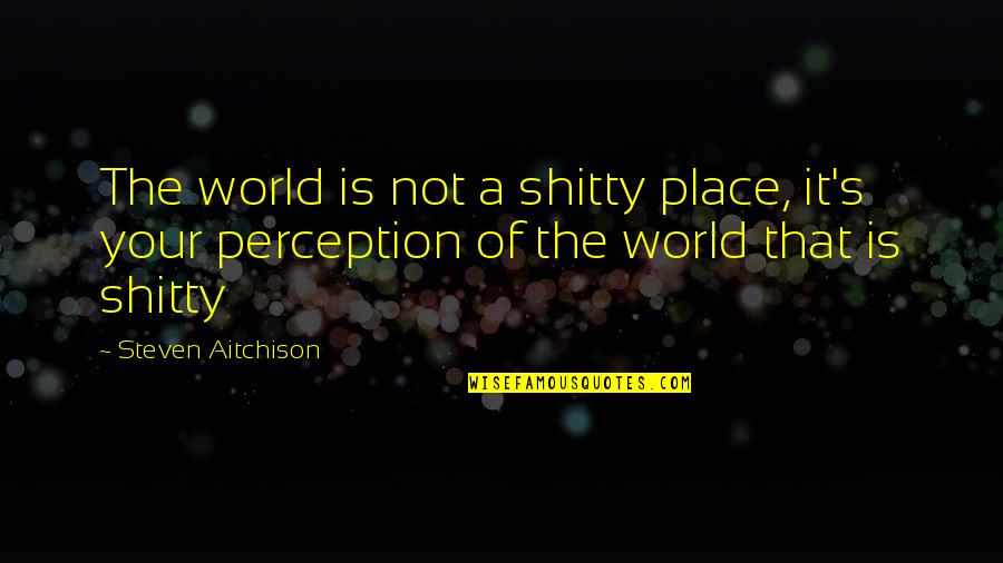 Shitty Quotes By Steven Aitchison: The world is not a shitty place, it's