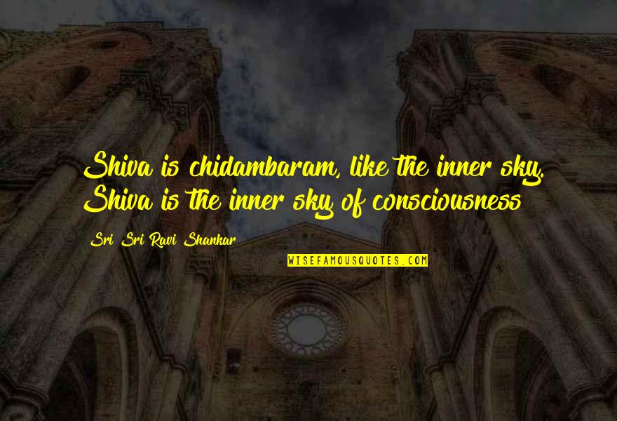Shiva's Quotes By Sri Sri Ravi Shankar: Shiva is chidambaram, like the inner sky. Shiva
