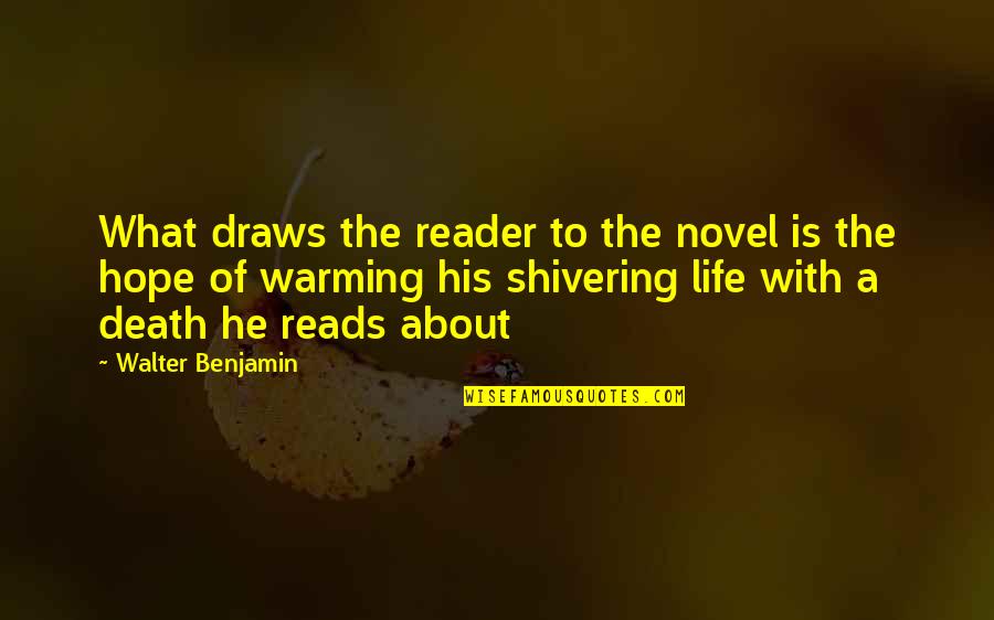 Shivering Quotes By Walter Benjamin: What draws the reader to the novel is Shivering Quotes By Walter Benjamin: What draws the reader to the novel is