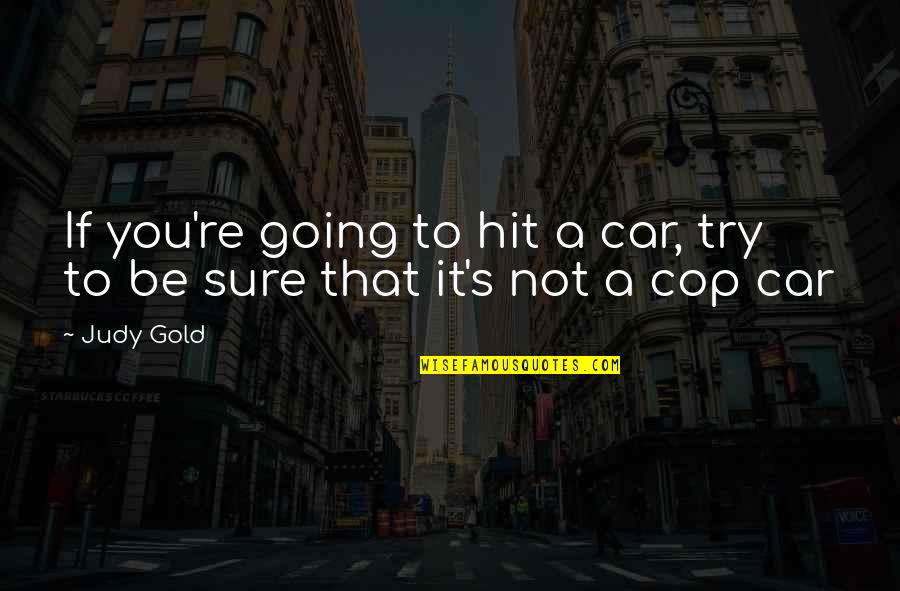 Shivpuri Temperature Quotes By Judy Gold: If you're going to hit a car, try