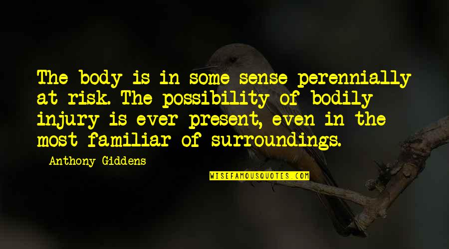 Shmansion Quotes By Anthony Giddens: The body is in some sense perennially at