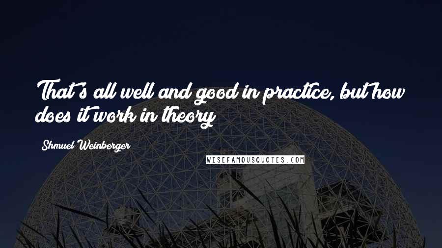 Shmuel Weinberger quotes: That's all well and good in practice, but how does it work in theory?