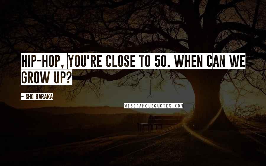 Sho Baraka quotes: Hip-hop, you're close to 50. When can we grow up?