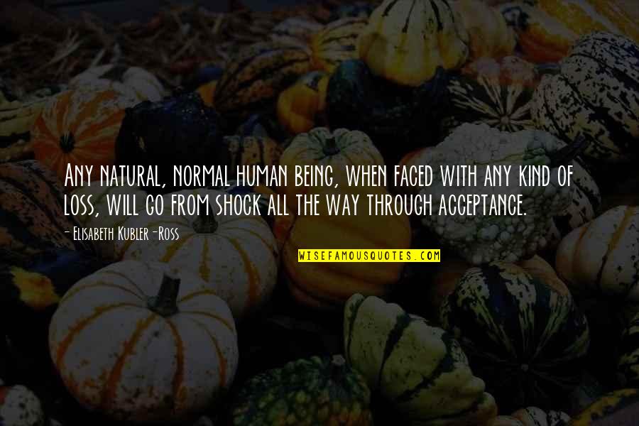 Shock Quotes By Elisabeth Kubler-Ross: Any natural, normal human being, when faced with