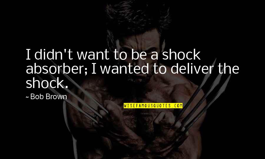Shock'em Quotes By Bob Brown: I didn't want to be a shock absorber;