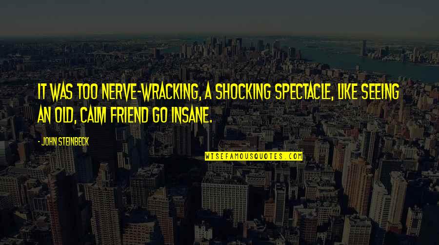 Shocking Quotes By John Steinbeck: It was too nerve-wracking, a shocking spectacle, like