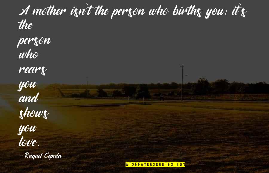 Shoeaholic 08 Quotes By Raquel Cepeda: A mother isn't the person who births you; Shoeaholic 08 Quotes By Raquel Cepeda: A mother isn't the person who births you;