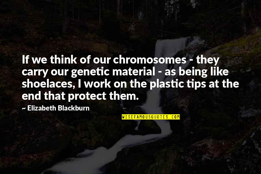 Shoelaces Quotes By Elizabeth Blackburn: If we think of our chromosomes - they