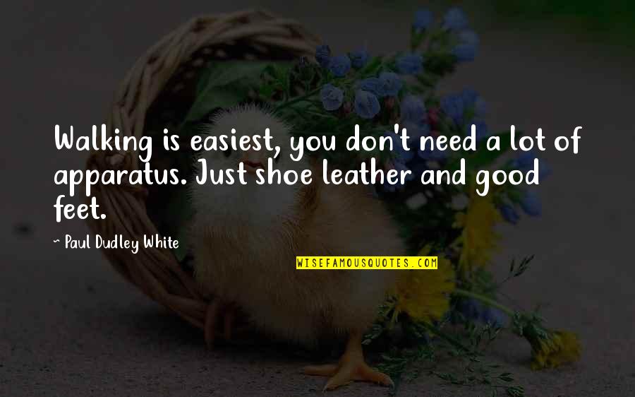 Shoes And Feet Quotes By Paul Dudley White: Walking is easiest, you don't need a lot
