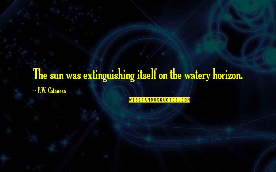 Shoesmith Construction Quotes By P.W. Catanese: The sun was extinguishing itself on the watery Shoesmith Construction Quotes By P.W. Catanese: The sun was extinguishing itself on the watery