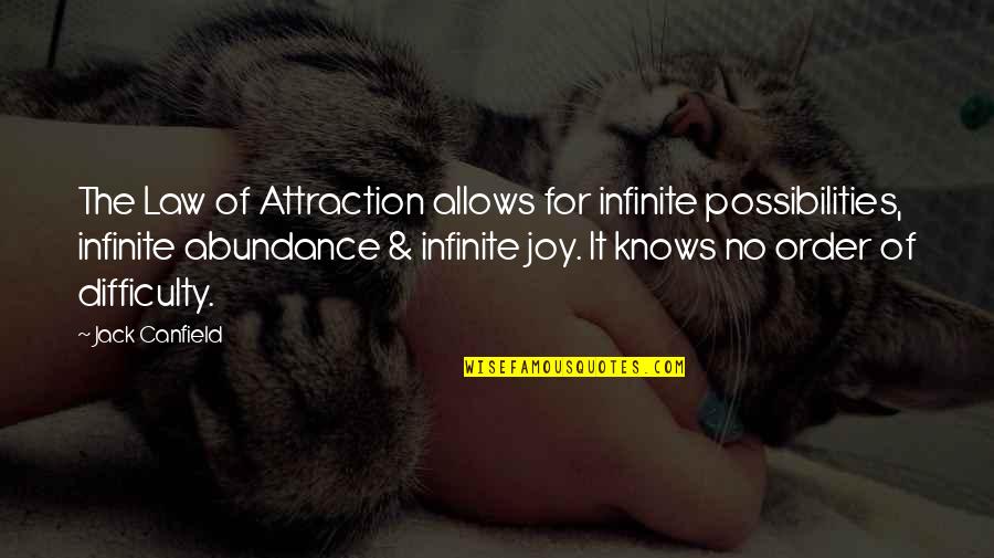Shokeen Zafar Quotes By Jack Canfield: The Law of Attraction allows for infinite possibilities, Shokeen Zafar Quotes By Jack Canfield: The Law of Attraction allows for infinite possibilities,