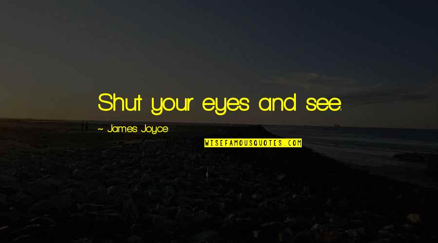 Shonil Chande Quotes By James Joyce: Shut your eyes and see. Shonil Chande Quotes By James Joyce: Shut your eyes and see.