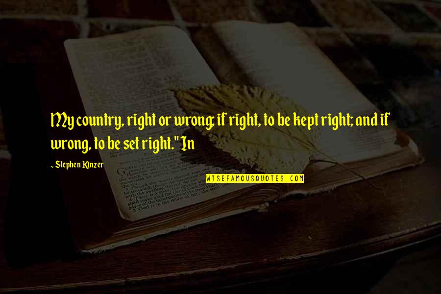 Shontay Lundy Quotes By Stephen Kinzer: My country, right or wrong; if right, to