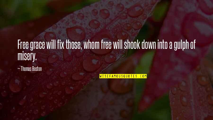 Shook Quotes By Thomas Boston: Free grace will fix those, whom free will