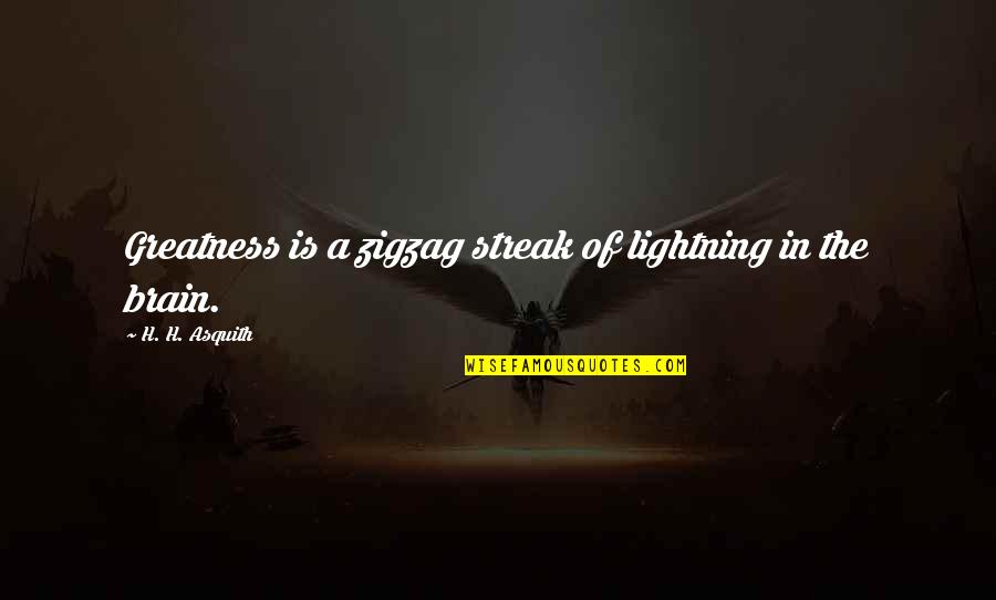 Shoorveer Full Quotes By H. H. Asquith: Greatness is a zigzag streak of lightning in