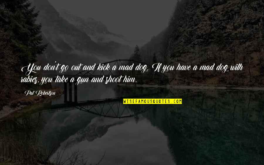 Shoot Out Quotes By Pat Robertson: You don't go out and kick a mad