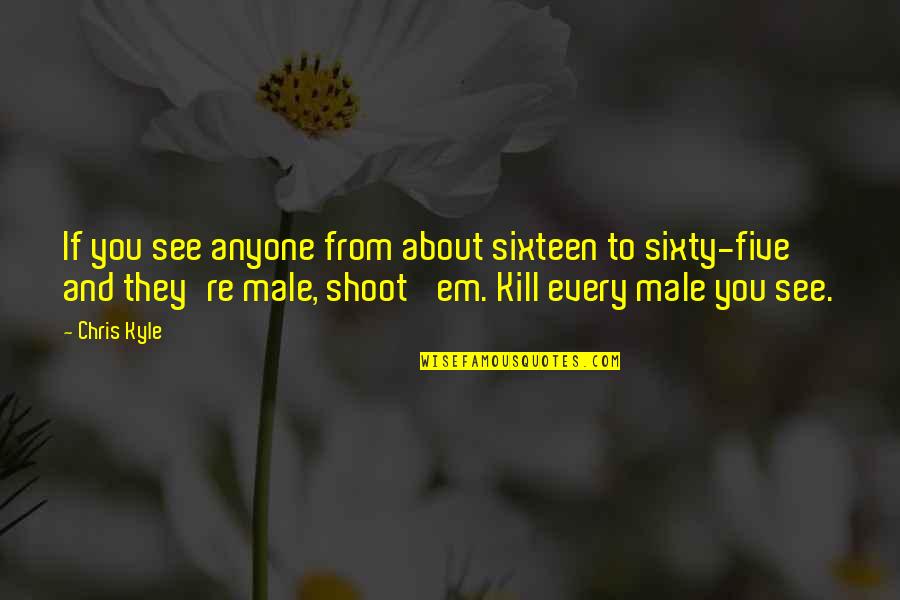 Shoot To Kill Quotes By Chris Kyle: If you see anyone from about sixteen to