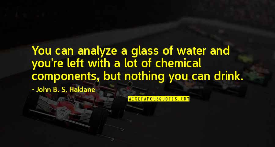 Shoot Your Shot Book Quotes By John B. S. Haldane: You can analyze a glass of water and Shoot Your Shot Book Quotes By John B. S. Haldane: You can analyze a glass of water and