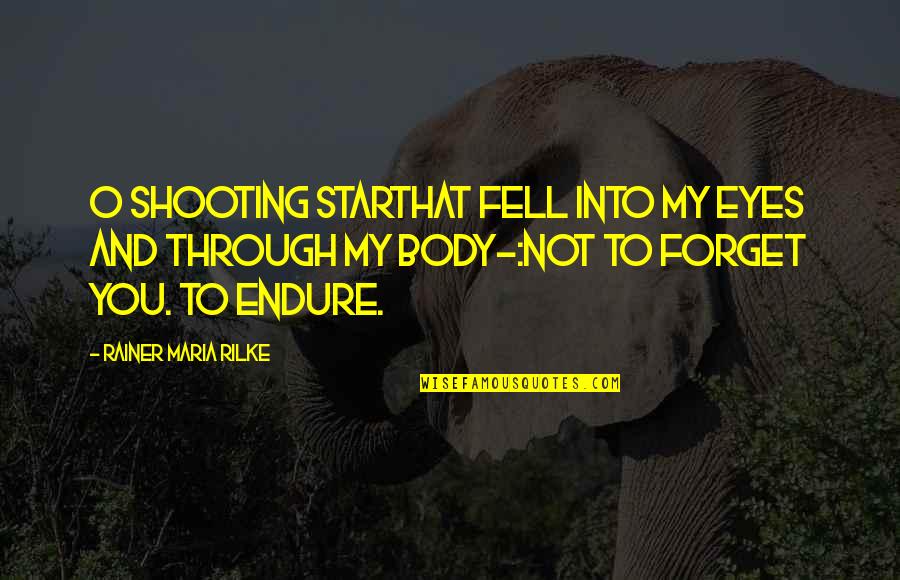 Shooting Star Inspirational Quotes By Rainer Maria Rilke: O shooting starthat fell into my eyes and