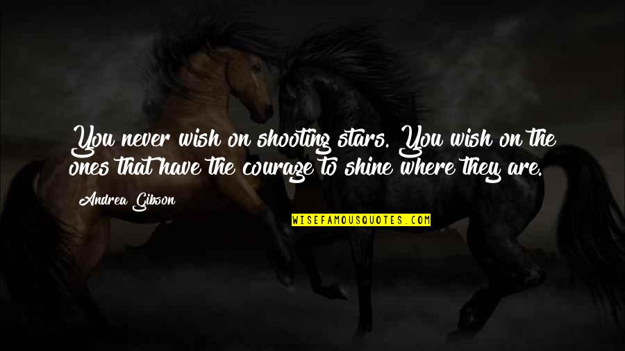 Shooting Stars Quotes By Andrea Gibson: You never wish on shooting stars. You wish