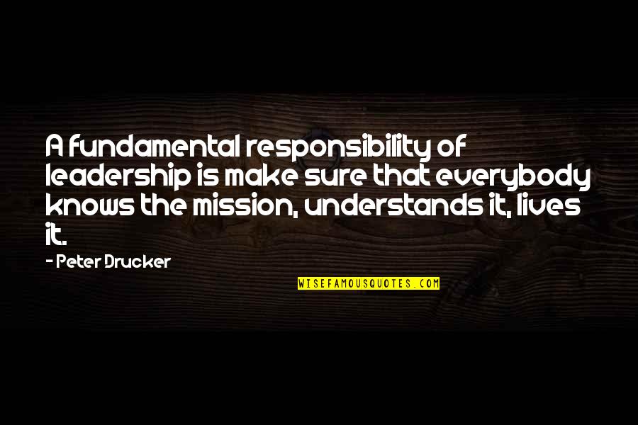 Shootin's Quotes By Peter Drucker: A fundamental responsibility of leadership is make sure Shootin's Quotes By Peter Drucker: A fundamental responsibility of leadership is make sure