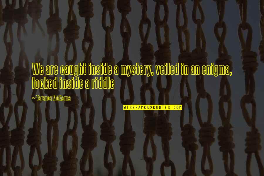 Shootout For Soldiers Quotes By Terence McKenna: We are caught inside a mystery, veiled in