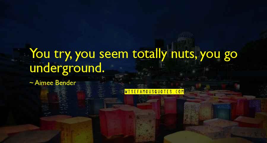 Shoprite Quotes By Aimee Bender: You try, you seem totally nuts, you go