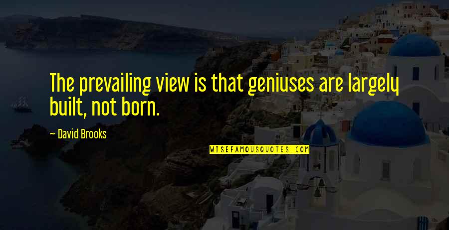 Shopworn New Jersey Quotes By David Brooks: The prevailing view is that geniuses are largely