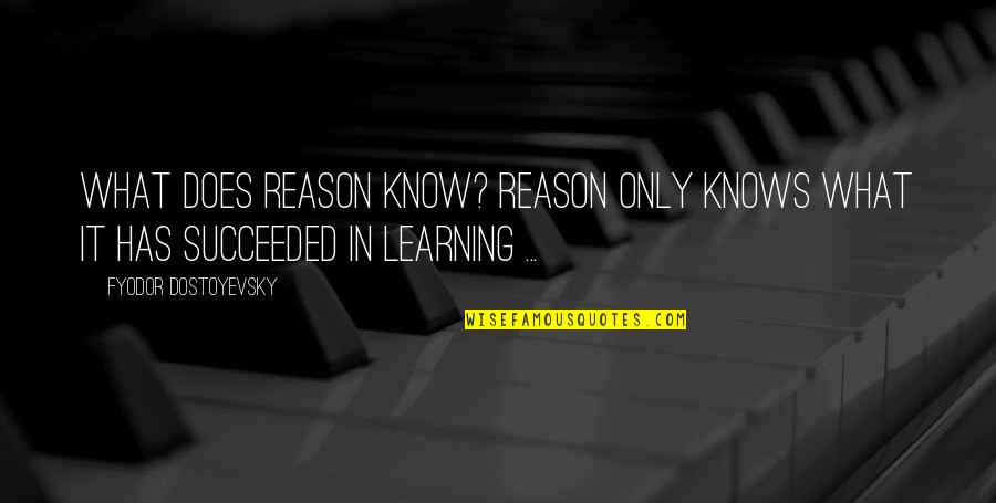 Shoqrit Quotes By Fyodor Dostoyevsky: What does reason know? Reason only knows what Shoqrit Quotes By Fyodor Dostoyevsky: What does reason know? Reason only knows what