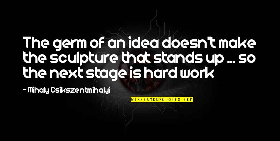 Short 2 Worded Quotes By Mihaly Csikszentmihalyi: The germ of an idea doesn't make the