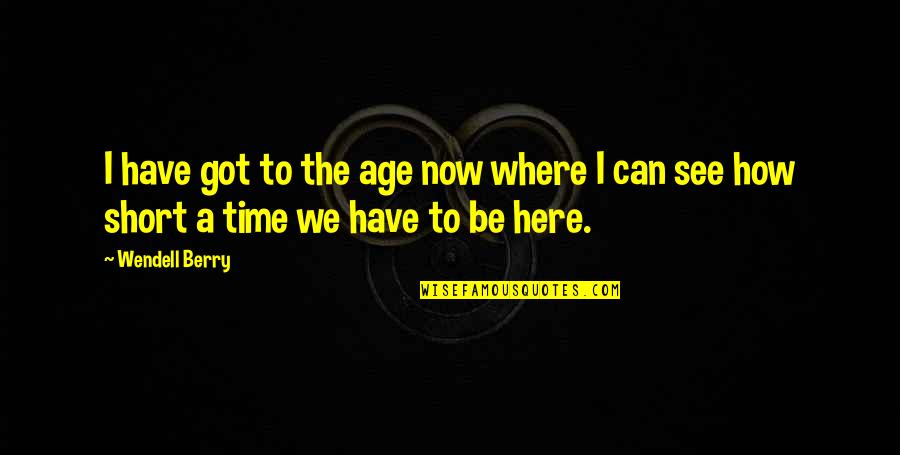 Short Age Quotes By Wendell Berry: I have got to the age now where