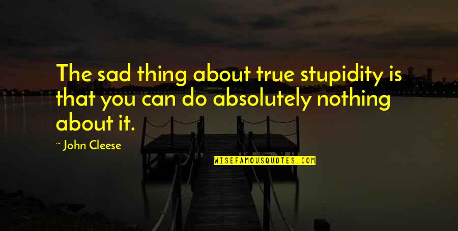 Short American Indian Quotes By John Cleese: The sad thing about true stupidity is that