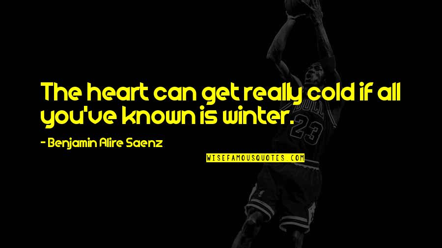 Short And Smart Quotes By Benjamin Alire Saenz: The heart can get really cold if all