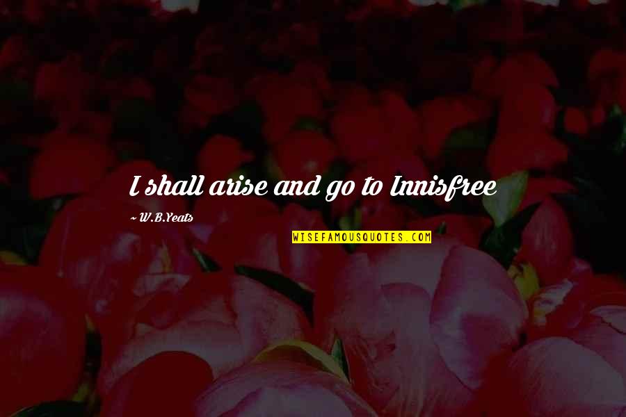 Short And Sweet Sleep Quotes By W.B.Yeats: I shall arise and go to Innisfree