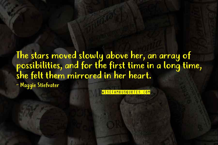 Short And Wise Quotes By Maggie Stiefvater: The stars moved slowly above her, an array