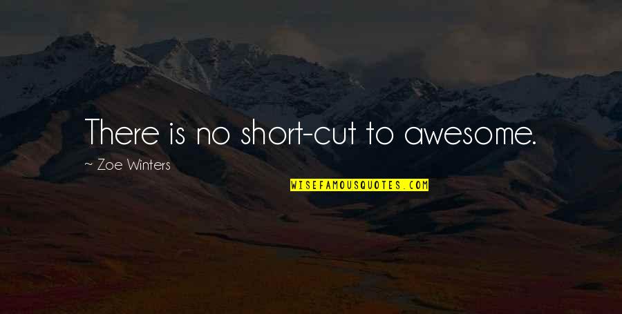 Short Awesome Quotes By Zoe Winters: There is no short-cut to awesome. Short Awesome Quotes By Zoe Winters: There is no short-cut to awesome.