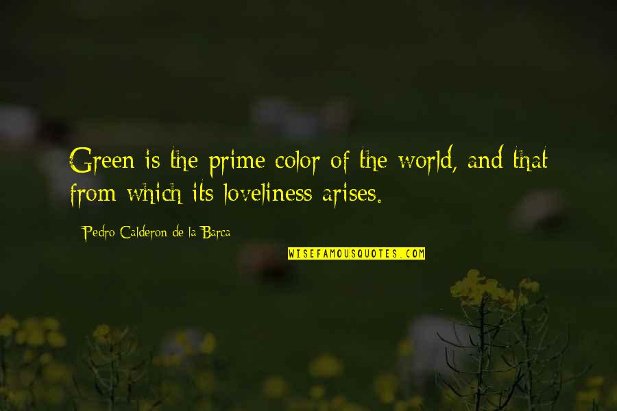 Short Bitter Quotes By Pedro Calderon De La Barca: Green is the prime color of the world,