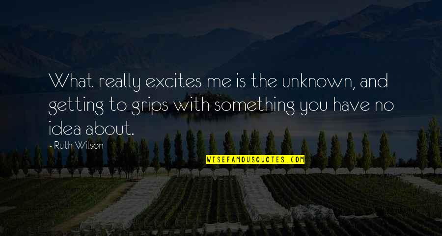 Short Blogging Quotes By Ruth Wilson: What really excites me is the unknown, and