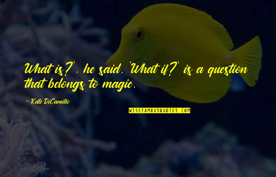 Short Broken Family Quotes By Kate DiCamillo: What is?', he said. 'What if?' is a