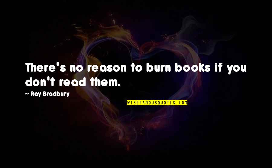 Short But Meaningful Best Friend Quotes By Ray Bradbury: There's no reason to burn books if you
