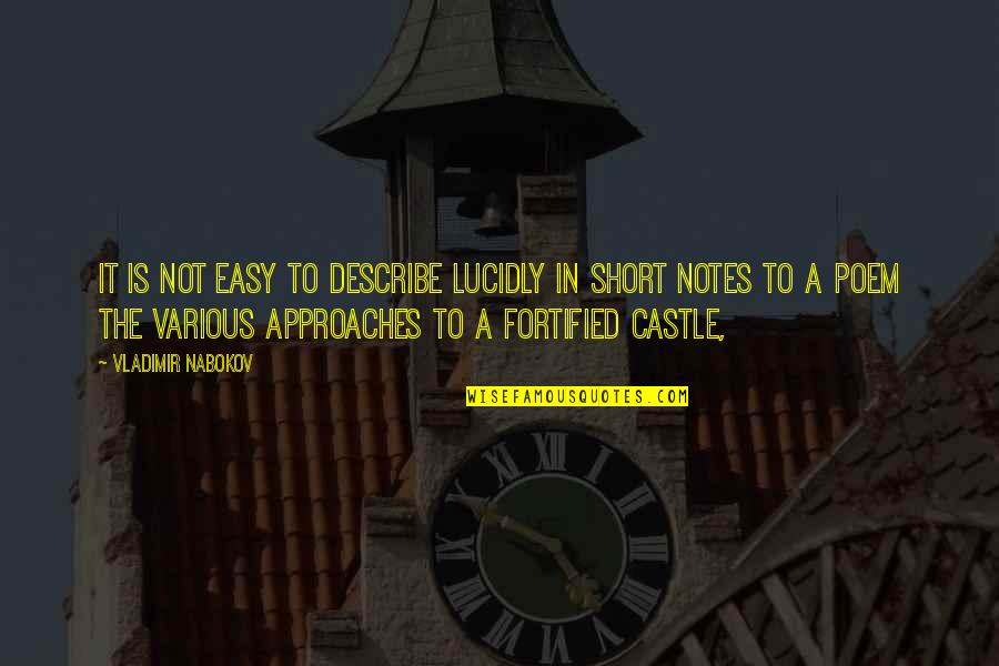 Short Castle Quotes By Vladimir Nabokov: It is not easy to describe lucidly in