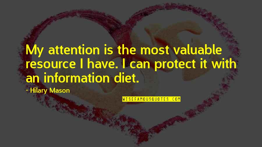 Short Clever Sayings And Quotes By Hilary Mason: My attention is the most valuable resource I