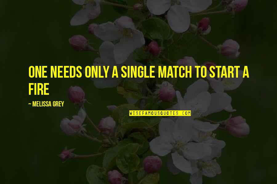 Short Coincidence Quotes By Melissa Grey: One needs only a single match to start