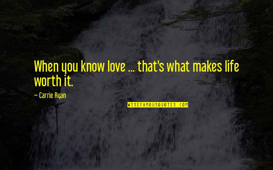 Short Concise Quotes By Carrie Ryan: When you know love ... that's what makes