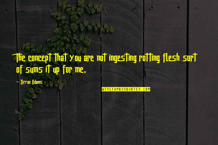 Short Culinary Quotes By Bryan Adams: The concept that you are not ingesting rotting